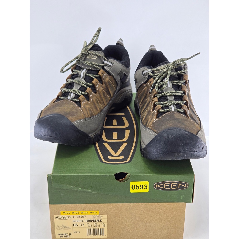 Keen Targhee III WP Wide Mens 11.5 Bungee Cord Black Hiking Shoes - Excellent